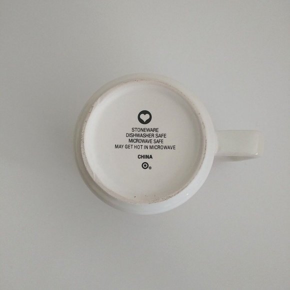 Stoneware Coffee Mug Caffeine And Heart In Gold Script Lettering Coffee Lover - Picture 3 of 3